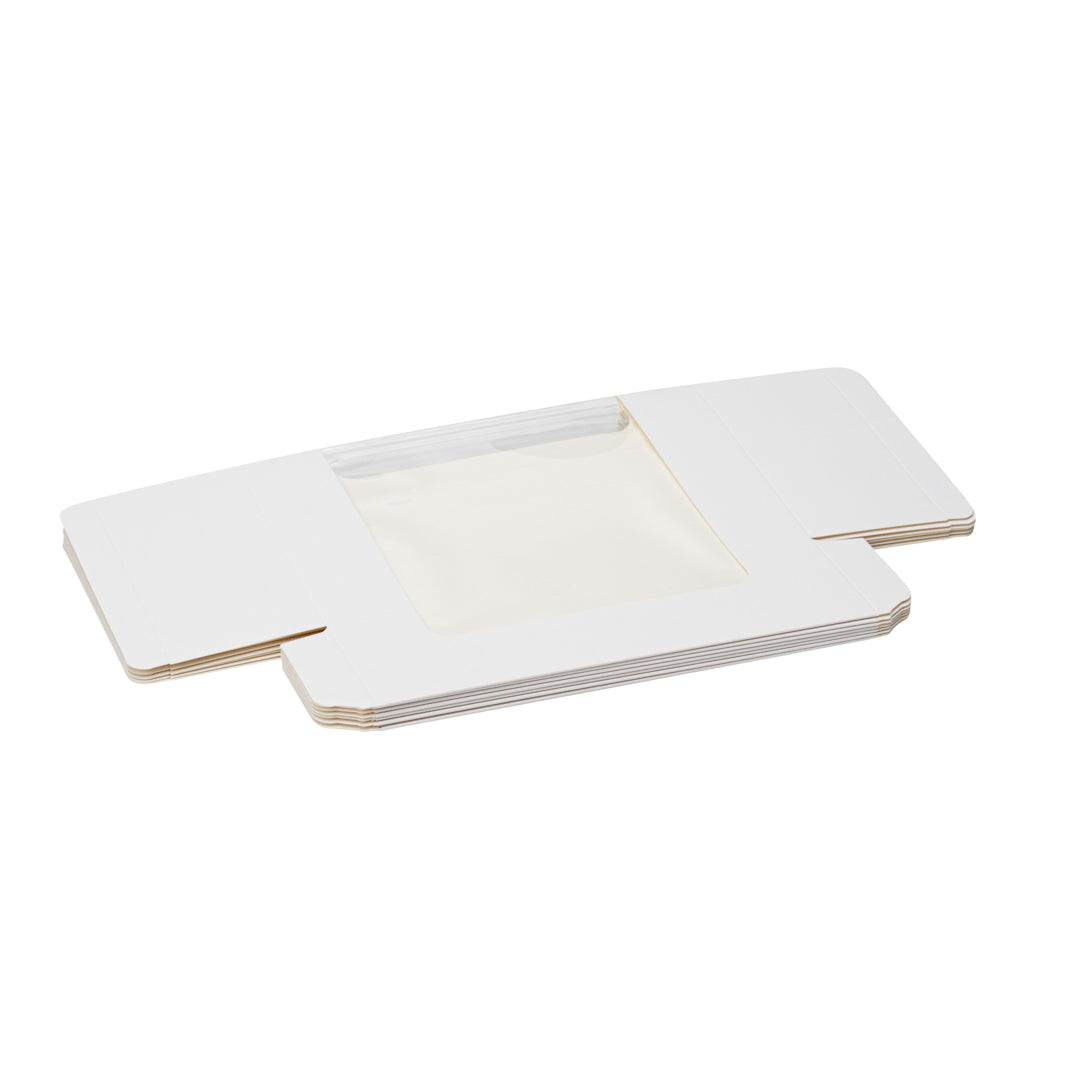 Pastry Tek White Paper Pastry / Cake Box - with Window - 6 1/4" x 6 1/4" x 3 1/4" - 100 count box