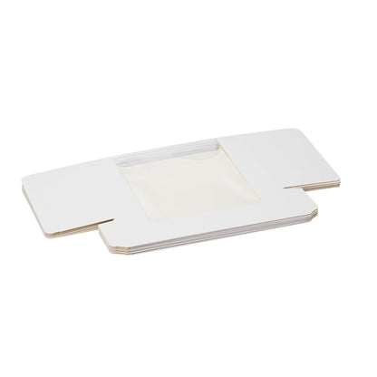 Pastry Tek White Paper Pastry / Cake Box - with Window - 6 1/4" x 6 1/4" x 3 1/4" - 100 count box