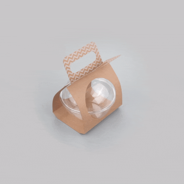Thermo Tek Kraft Paper Sphere Salad Container Carrier - Fits 21 oz - 50 count box