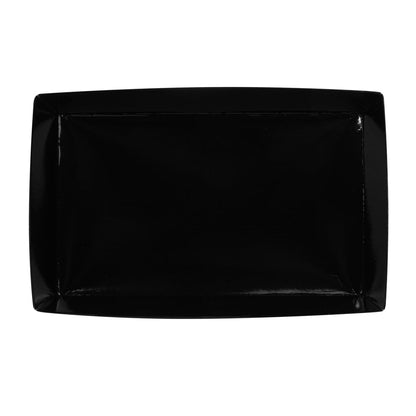Matsuri Vision Rectangle Black Paper Medium Sushi Tray - 8" x 5" x 1 1/2" - 100 count box