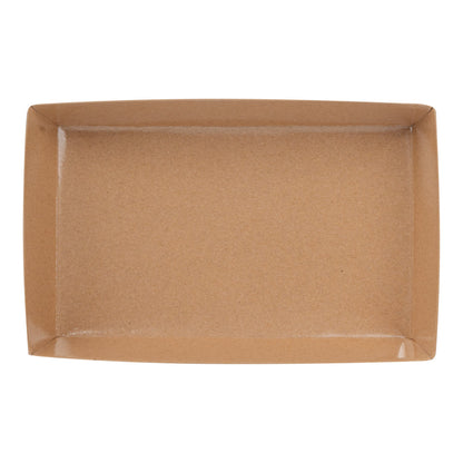 Matsuri Vision Rectangle Kraft Paper Medium Sushi Tray - 8" x 5" x 1 1/2" - 100 count box