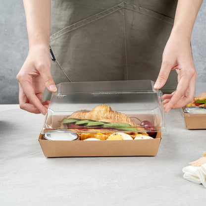 Matsuri Vision Clear Plastic Lid - Fits Medium Sushi Tray - 100 count box