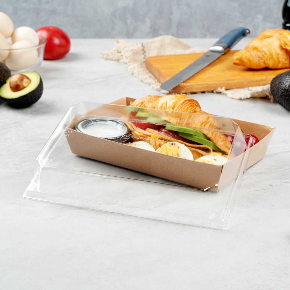 Matsuri Vision Clear Plastic Lid - Fits Medium Sushi Tray - 100 count box