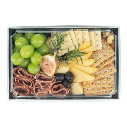 Matsuri Vision Rectangle Black Paper Large Sushi Tray - 9" x 6" x 1 1/2" - 100 count box