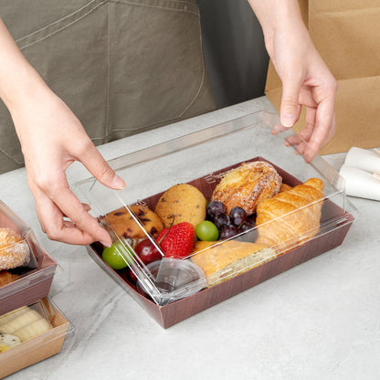 Matsuri Vision Clear Plastic Lid - Fits Large Sushi Tray - 100 count box