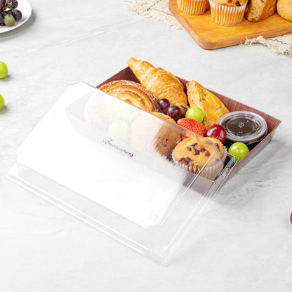 Matsuri Vision Clear Plastic Lid - Fits Large Sushi Tray - 100 count box