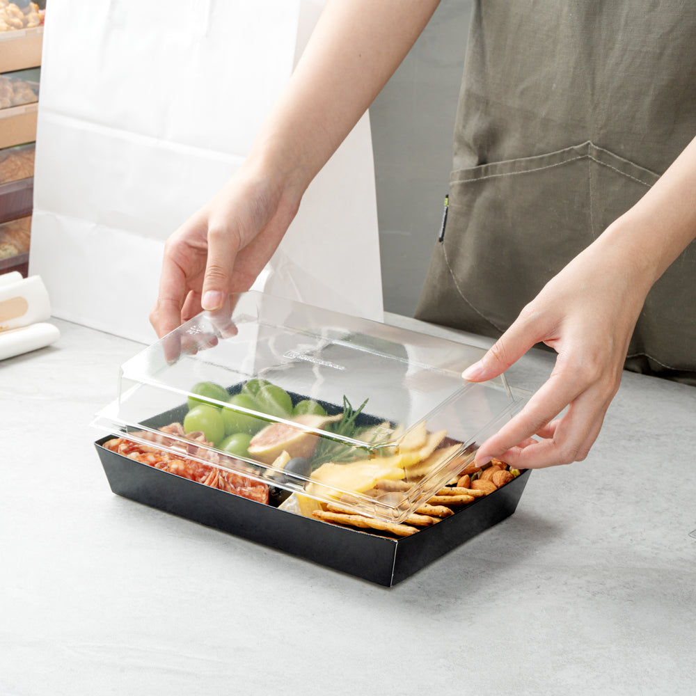 Matsuri Vision Clear Plastic Lid - Fits Large Sushi Tray - 100 count box