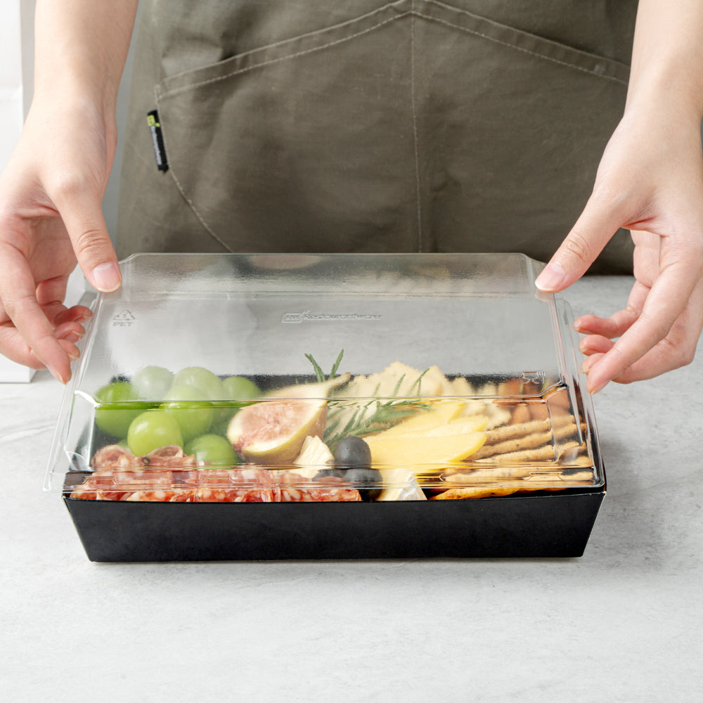 Matsuri Vision Clear Plastic Lid - Fits Large Sushi Tray - 100 count box