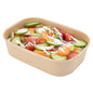 Bio Tek 17 oz Oval Kraft Paper Serving Container - 6 3/4" x 4 1/2" x 1 1/2" - 100 count box