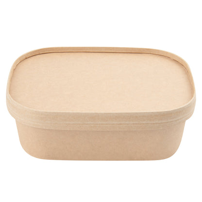 Bio Tek 22 oz Oval Kraft Paper Serving Container - 6 3/4" x 4 1/2" x 2" - 100 count box