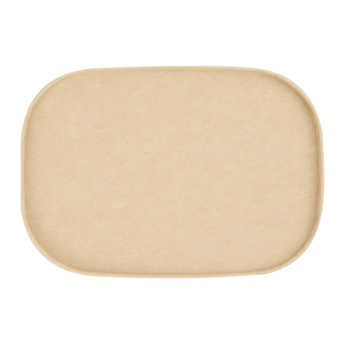 Bio Tek Oval Kraft Paper Lid - Fits Serving Container - 100 count box