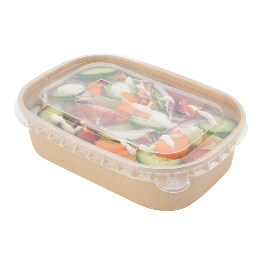 Bio Tek Oval Clear Plastic Lid - Fits Serving Container - 100 count box