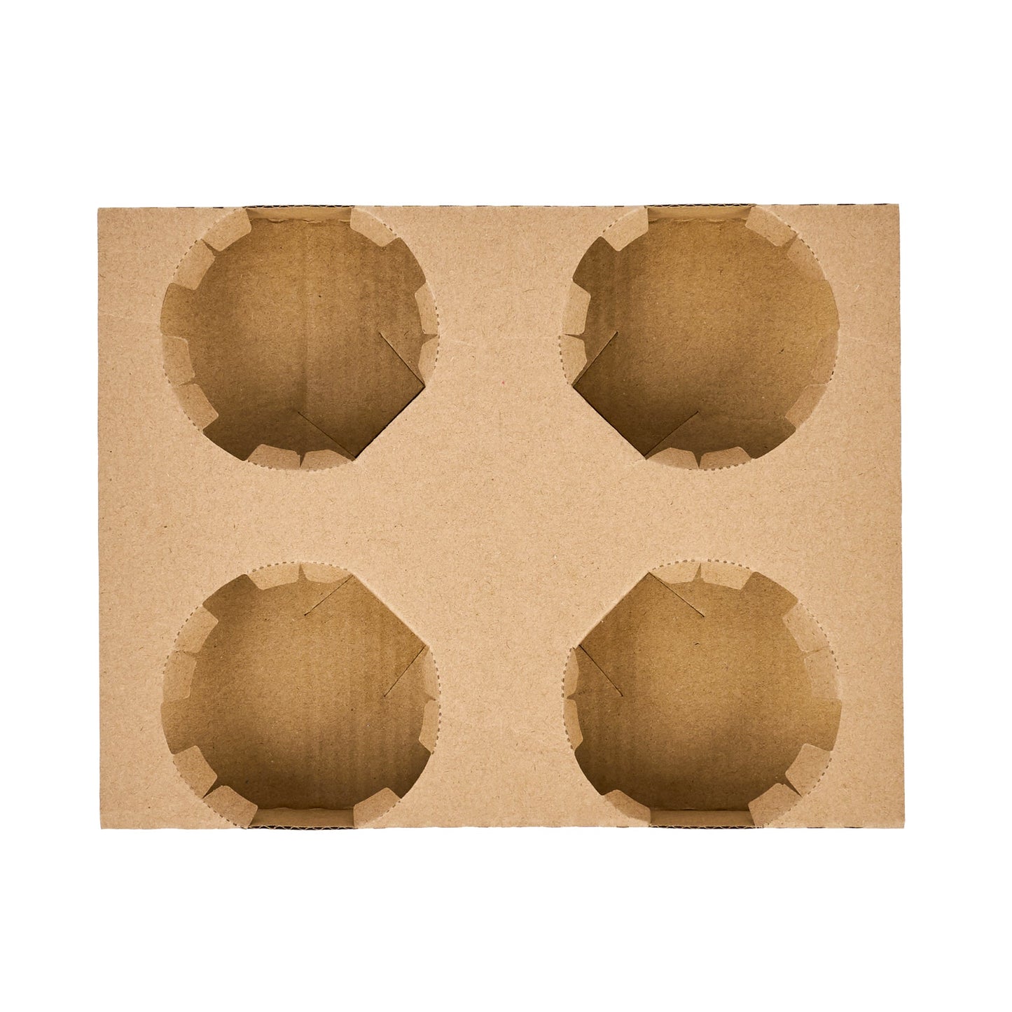 Saving Nature Kraft Paper Convertible Drink Carrier - Fits 2 or 4 Cups - 8 1/2" x 6 1/2" x 1 1/2" - 100 count box
