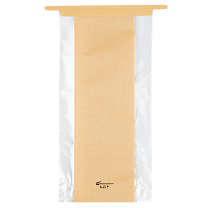 Bag Tek Kraft Paper Bakery Tin Tie Bag - 4 1/2" x 3 1/2" x 12 1/2" - 100 count box