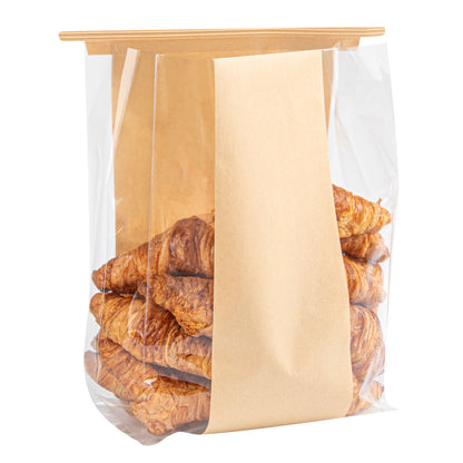 Bag Tek Kraft Paper Bakery Tin Tie Bag - 8 1/4" x 4" x 13 3/4" - 100 count box