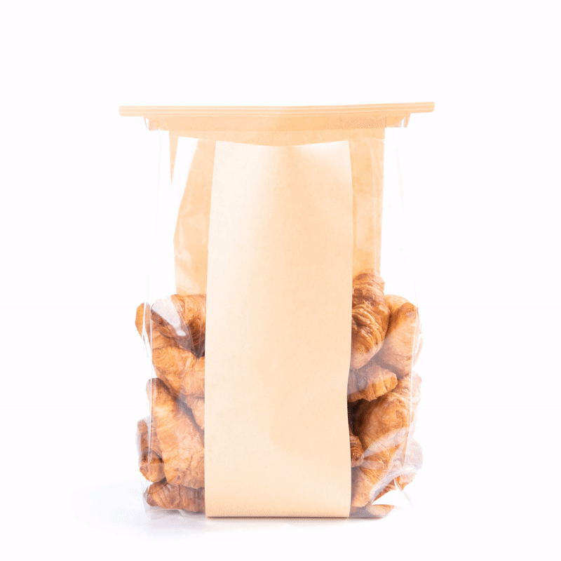 Bag Tek Kraft Paper Bakery Tin Tie Bag - 8 1/4" x 4" x 13 3/4" - 100 count box