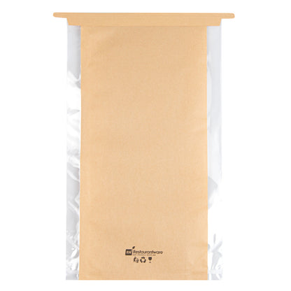 Bag Tek Kraft Paper Bakery Tin Tie Bag - 8 1/4" x 4" x 13 3/4" - 100 count box