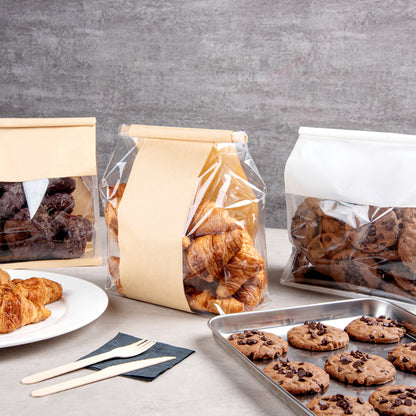 Bag Tek Kraft Paper Bakery Tin Tie Bag - 8 1/4" x 4" x 13 3/4" - 100 count box