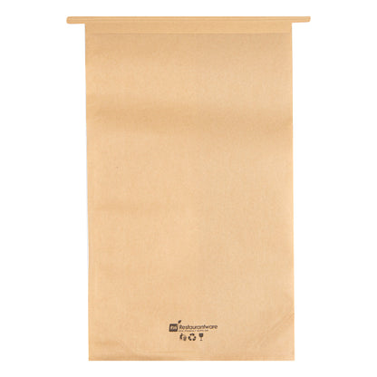 Bag Tek Kraft Paper Bakery Tin Tie Bag - with Window - 8 1/4" x 4" x 13 3/4" - 100 count box