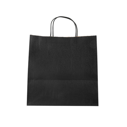 Saving Nature Black Paper Retail Bag - with Handles - 10 1/4" x 7 3/4" x 10 1/2" - 100 count box