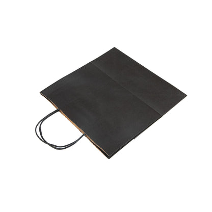 Saving Nature Black Paper Retail Bag - with Handles - 10 1/4" x 7 3/4" x 10 1/2" - 100 count box