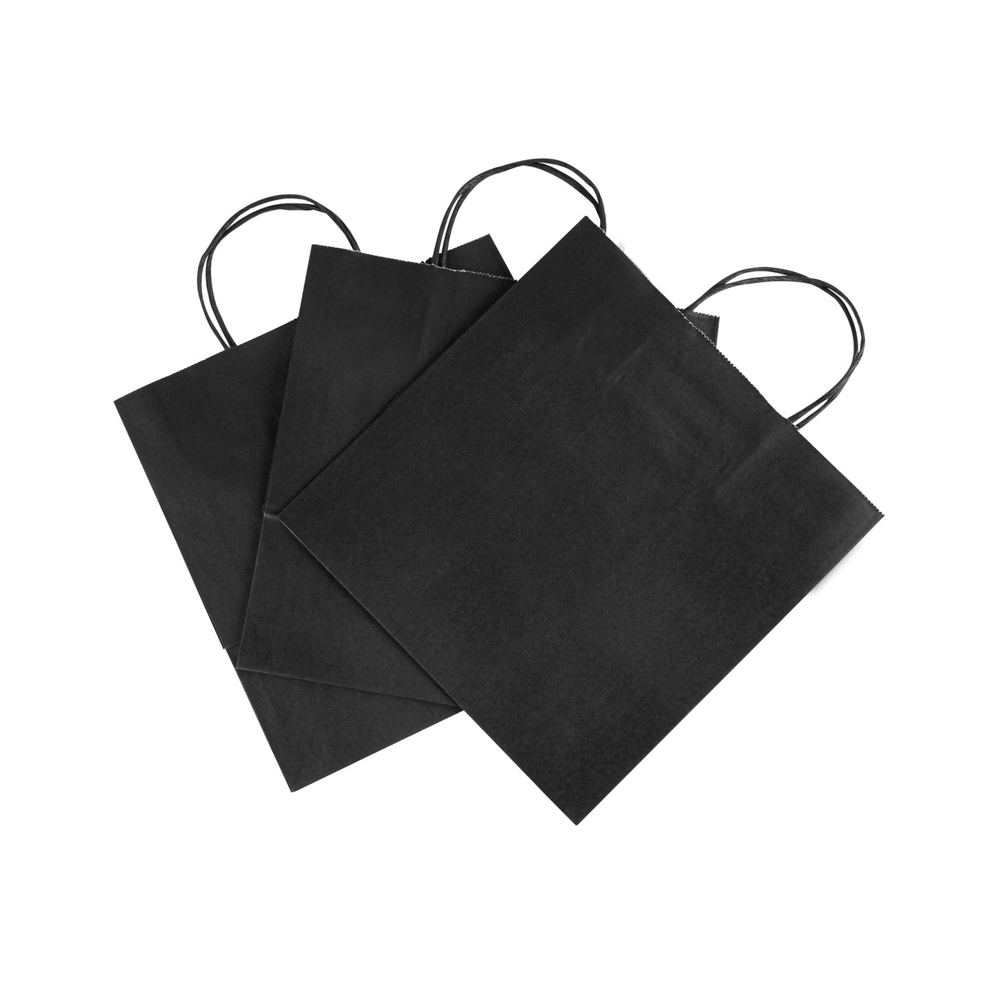 Saving Nature Black Paper Retail Bag - with Handles - 10 1/4" x 7 3/4" x 10 1/2" - 100 count box