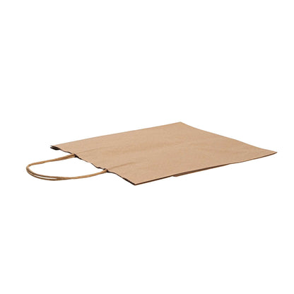 Saving Nature Kraft Paper Retail Bag - with Handles - 10 1/4" x 7 3/4" x 10 1/2" - 100 count box