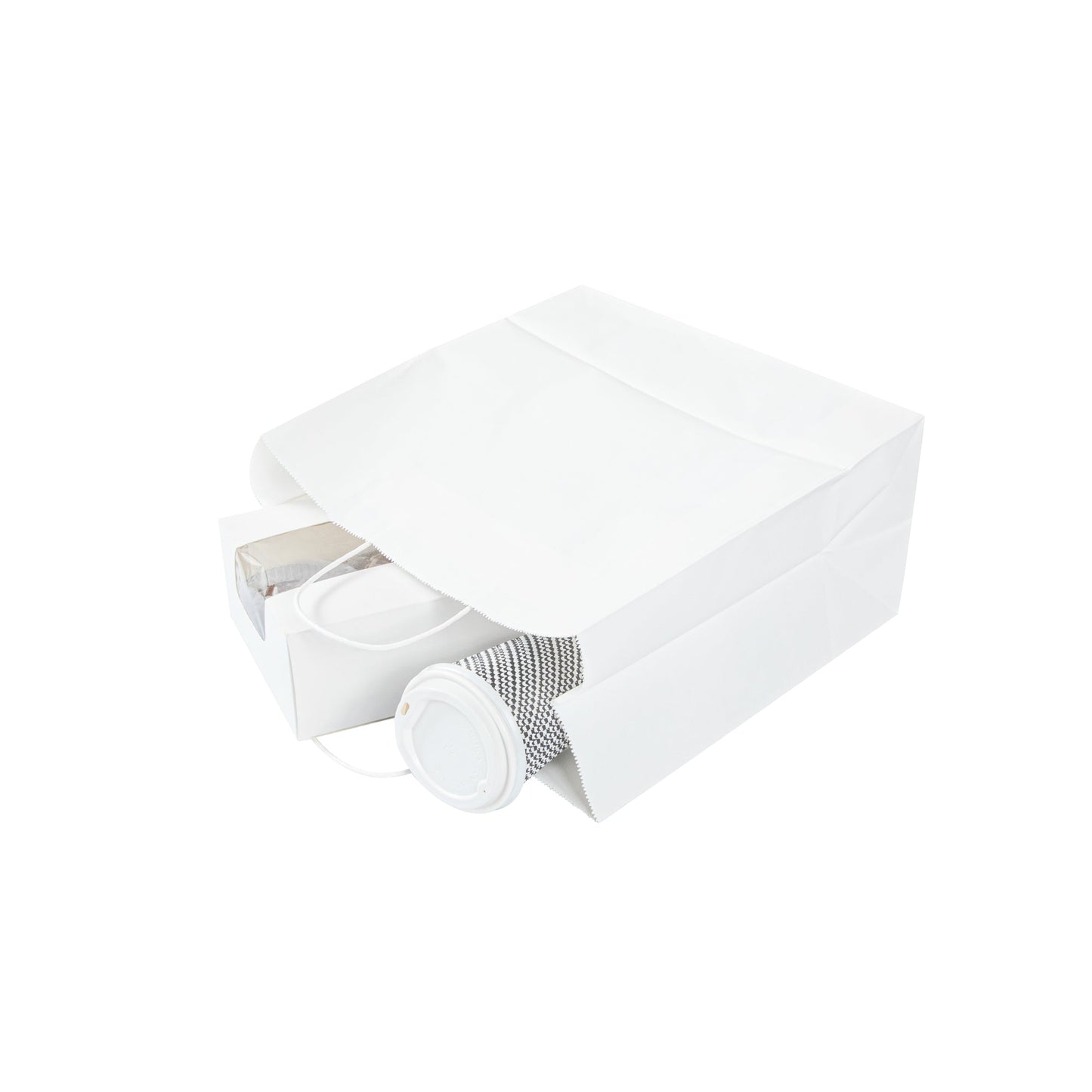 Saving Nature White Paper Retail Bag - with Handles - 10 1/4" x 7 3/4" x 10 1/2" - 100 count box