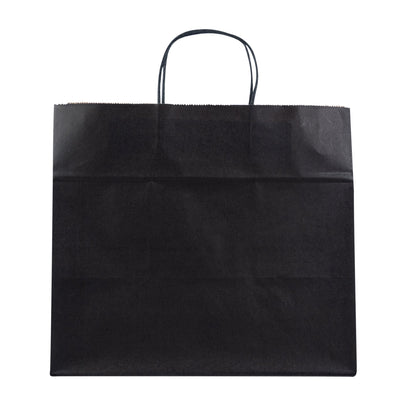 Saving Nature Black Paper Retail Bag - with Handles - 12 1/2" x 8 1/4" x 11 1/4" - 100 count box