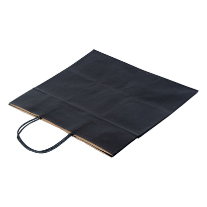 Saving Nature Black Paper Retail Bag - with Handles - 12 1/2" x 8 1/4" x 11 1/4" - 100 count box