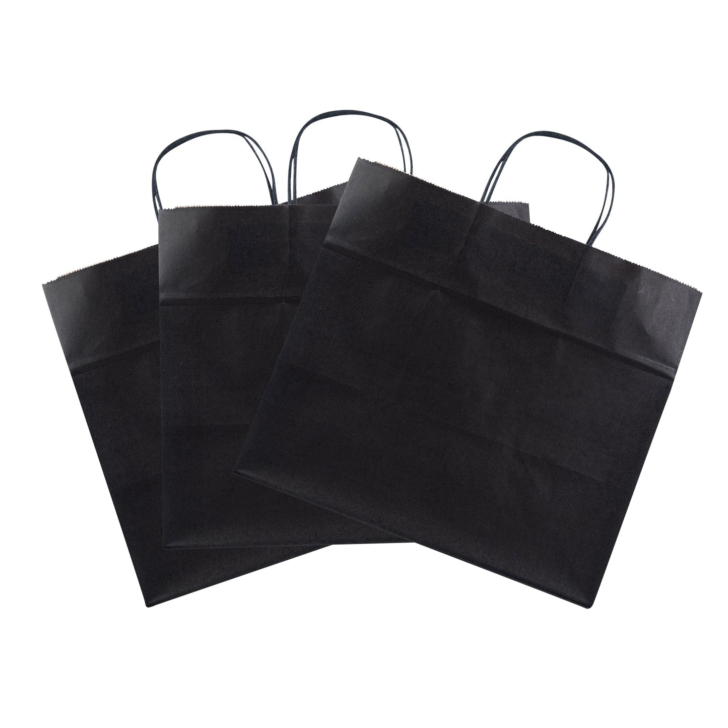 Saving Nature Black Paper Retail Bag - with Handles - 12 1/2" x 8 1/4" x 11 1/4" - 100 count box
