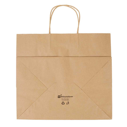 Saving Nature Kraft Paper Retail Bag - with Handles - 12 1/2" x 8 1/4" x 11 1/4" - 100 count box