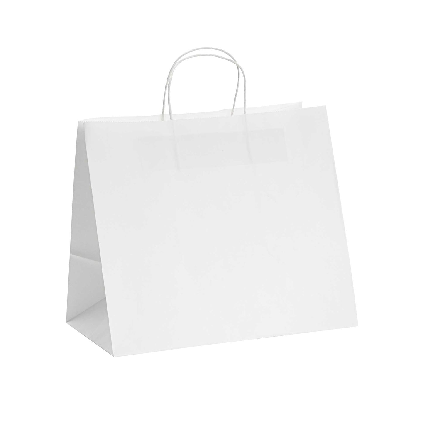 Saving Nature White Paper Retail Bag - with Handles - 12 1/2" x 8 1/4" x 11 1/4" - 100 count box