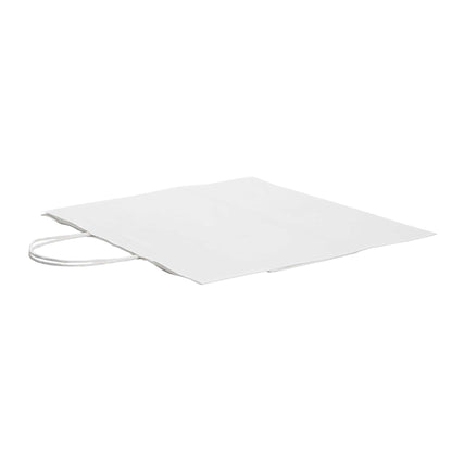 Saving Nature White Paper Retail Bag - with Handles - 12 1/2" x 8 1/4" x 11 1/4" - 100 count box