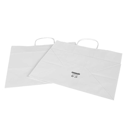 Saving Nature White Paper Retail Bag - with Handles - 12 1/2" x 8 1/4" x 11 1/4" - 100 count box