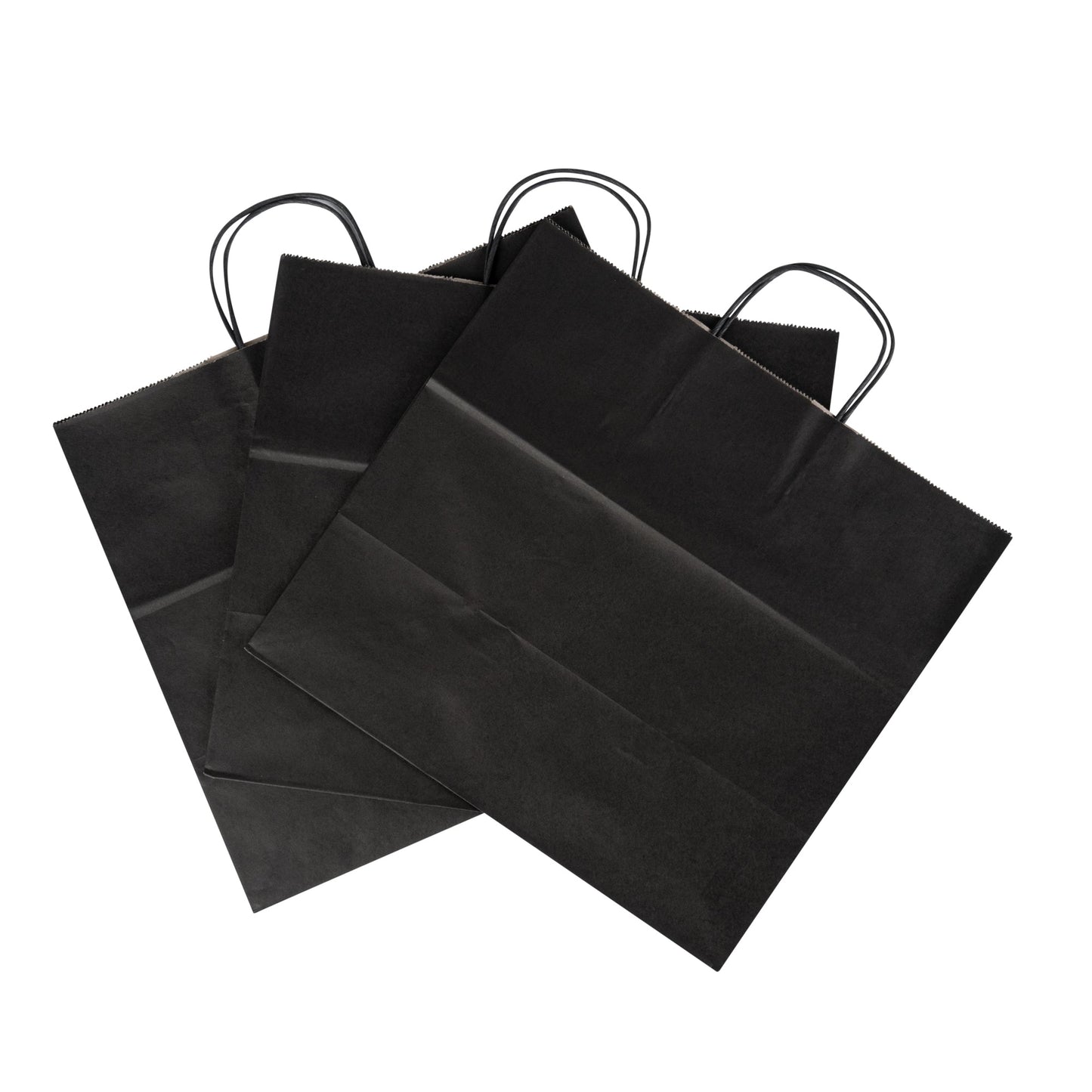 Saving Nature Black Paper Retail Bag - with Handles - 14 1/4" x 8 1/4" x 13 1/4" - 100 count box