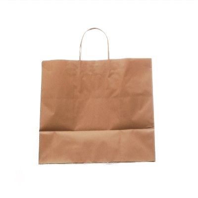 Saving Nature Kraft Paper Retail Bag - with Handles - 14 1/4" x 8 1/4" x 13 1/4" - 100 count box
