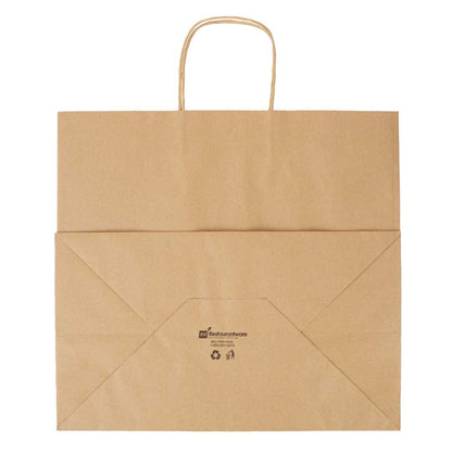 Saving Nature Kraft Paper Retail Bag - with Handles - 14 1/4" x 8 1/4" x 13 1/4" - 100 count box