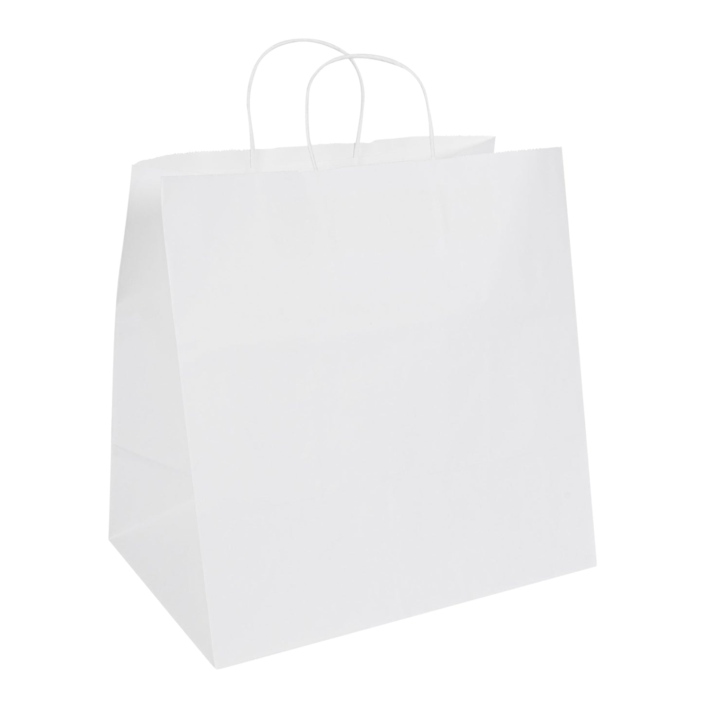 Saving Nature White Paper Retail Bag - with Handles - 14 1/4" x 8 1/4" x 13 1/4" - 100 count box