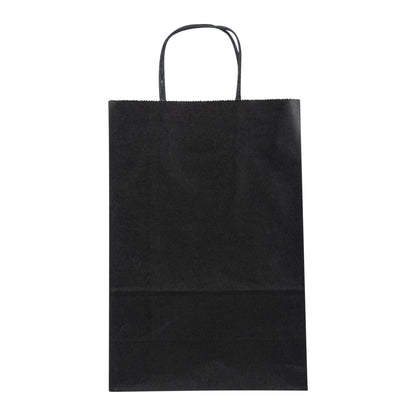 Saving Nature Black Paper Retail Bag - with Handles - 7 3/4" x 4" x 11 1/2" - 100 count box