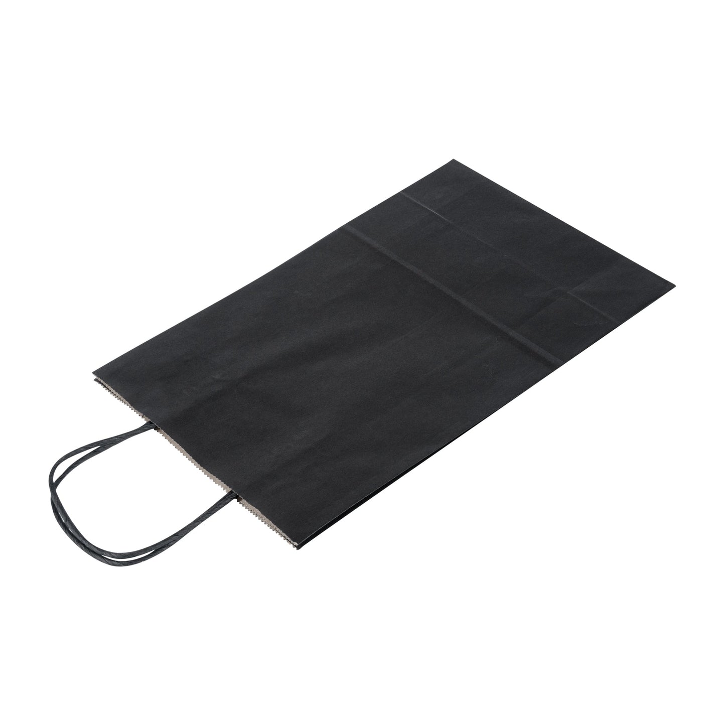 Saving Nature Black Paper Retail Bag - with Handles - 7 3/4" x 4" x 11 1/2" - 100 count box