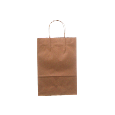 Saving Nature Kraft Paper Retail Bag - with Handles - 7 3/4" x 4" x 11 1/2" - 100 count box