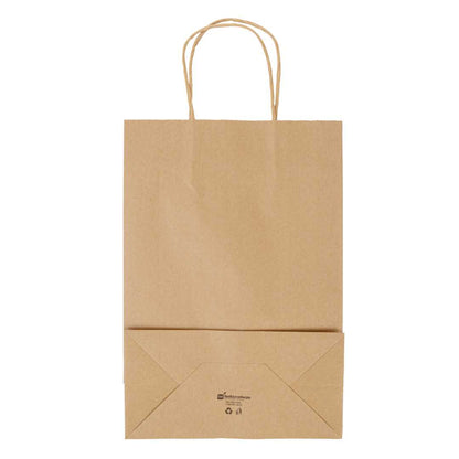 Saving Nature Kraft Paper Retail Bag - with Handles - 7 3/4" x 4" x 11 1/2" - 100 count box