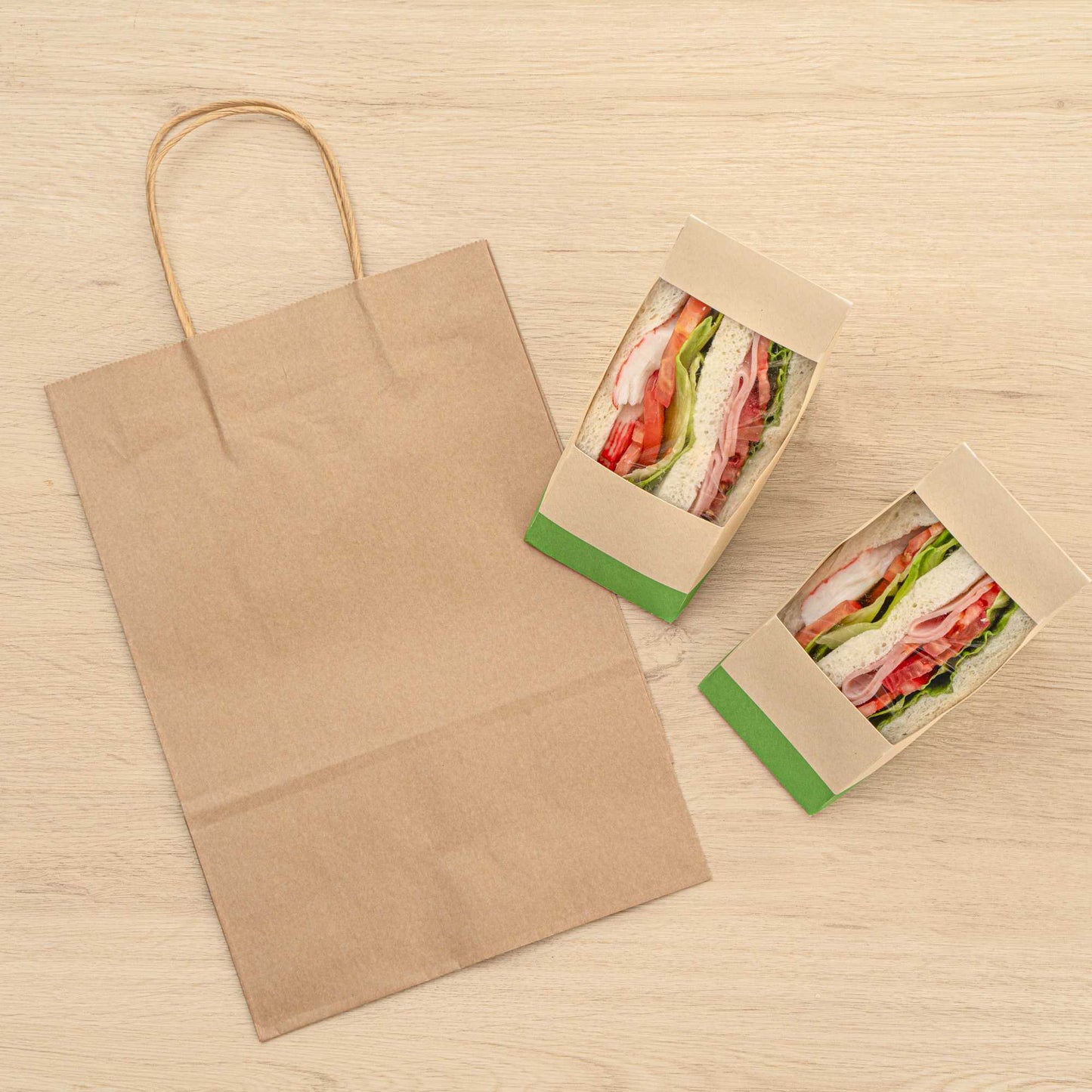 Saving Nature Kraft Paper Retail Bag - with Handles - 7 3/4" x 4" x 11 1/2" - 100 count box