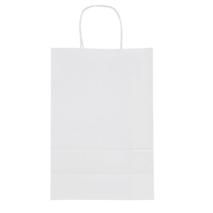 Saving Nature White Paper Retail Bag - with Handles - 7 3/4" x 4" x 11 1/2" - 100 count box