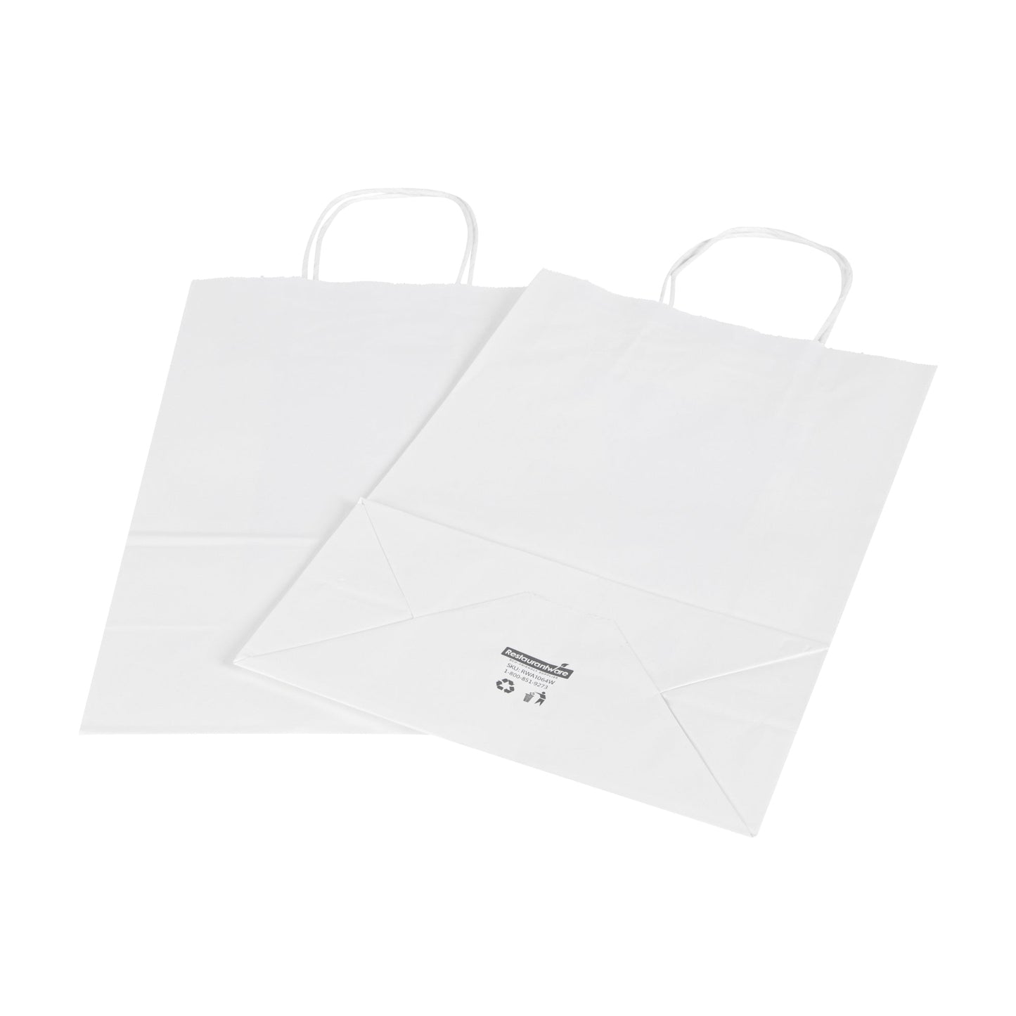 Saving Nature White Paper Retail Bag - with Handles - 7 3/4" x 4" x 11 1/2" - 100 count box