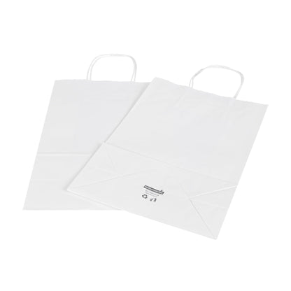 Saving Nature White Paper Retail Bag - with Handles - 7 3/4" x 4" x 11 1/2" - 100 count box