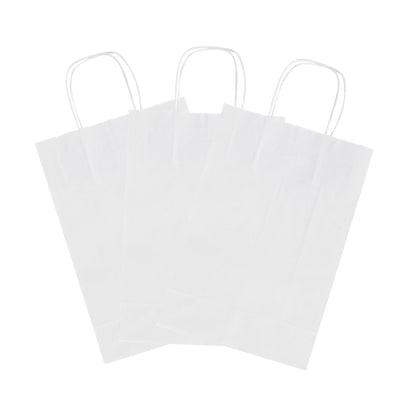 Saving Nature White Paper Retail Bag - with Handles - 7 3/4" x 4" x 11 1/2" - 100 count box