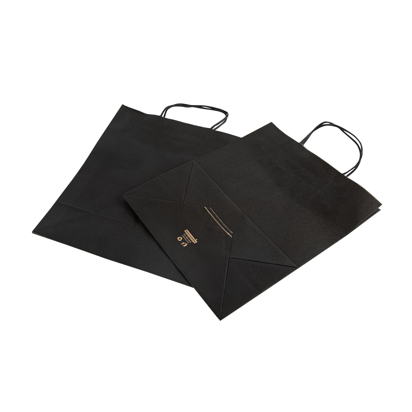 Saving Nature Black Paper Retail Bag - with Handles - 10 1/4" x 5 1/2" x 12 1/2" - 100 count box