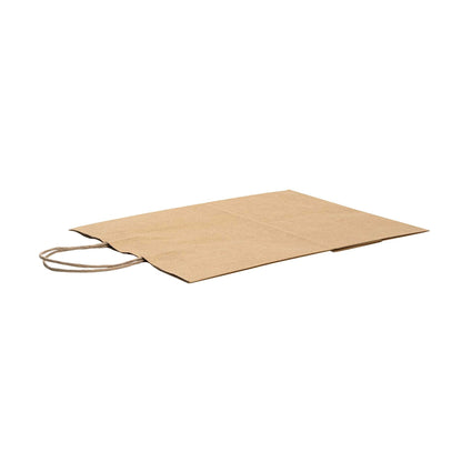 Saving Nature Kraft Paper Retail Bag - with Handles - 10 1/4" x 5 1/2" x 12 1/2" - 100 count box